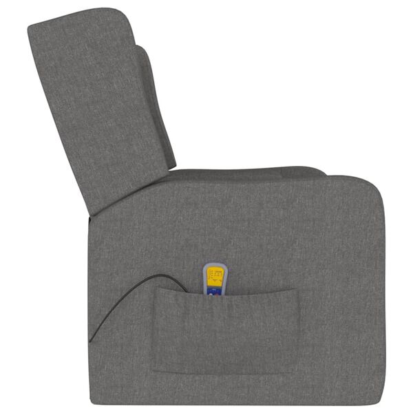 vidaXL divvietīgs masāžas krēsls ar glāžu turētāju, gai&scaron;i pelēks