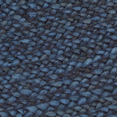 vidaXL pīts paklājs, divpusējs, 120cm, tumši zils, dabīga krāsa, džuta