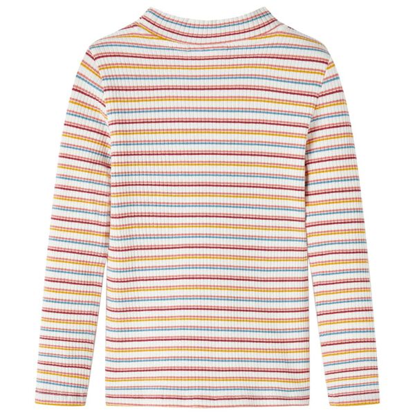 Bērnu krekls ar garām piedurknēm, apkakli, svītrains, bē&scaron;s, 140