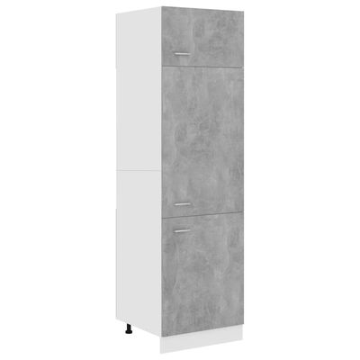 vidaXL ledusskapja skapis, betona pelēks, 60x57x207 cm, skaidu plātne