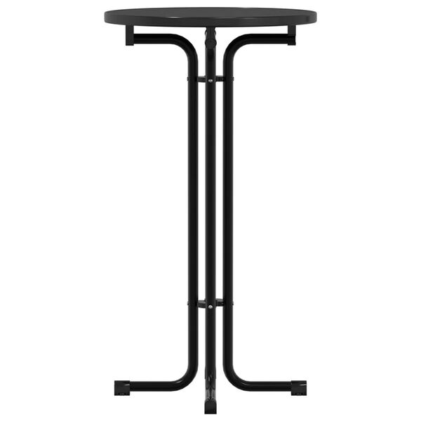 vidaXL galds, melns, Ø60x110 cm, inženierijas koks, tērauds