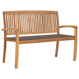 vidaXL dārza sols ar matraci, 128,5 cm, masīvs tīkkoks