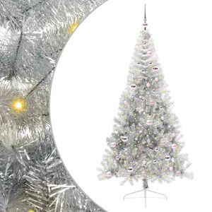 vidaXL Mākslīgais LED Ziemassvētku eglīte Sudraba 210 cm PET