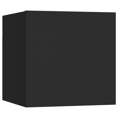 vidaXL 4-daļīgs TV skapīšu komplekts, melna skaidu plāksne