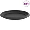 vidaXL Apaļa Ziedu Palete 24 gab. Melna &Oslash; 17,5 x 2 cm Plastmasa