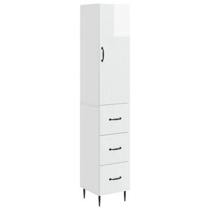 vidaXL Skapju komplekts 2 pcs Spīdīgi balts 33 x 34,5 x 90 cm