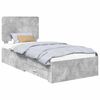 vidaXL Gultas rāmis Betona pelēks 70 x 190 cm Inženierijas koks