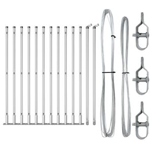 vidaXL Žoga stabi 13 pcs Sudraba Ø32mm 50 cm Cinkots tērauds
