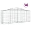 vidaXL arkveida gabiona grozi, 8 gb., 200x50x80/100cm, cinkota dzelzs