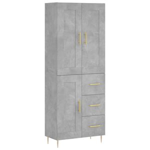 vidaXL augstais skapis, pelēks, 69,5x34x180 cm, inženierijas koks