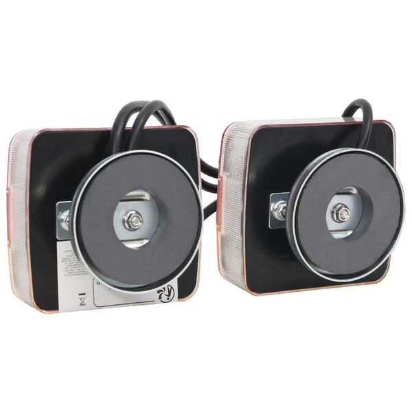 vidaXL piekabes lukturi, 2 gab., sarkani, 10,5x7,5x10 cm, 12 V, LED