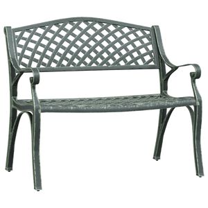 vidaXL dārza sols, 102 cm, liets alumīnijs, zaļ&scaron;