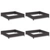vidaXL Zāliena Apmale 4 pcs 100 x 100 x 20 cm Tērauds Melns