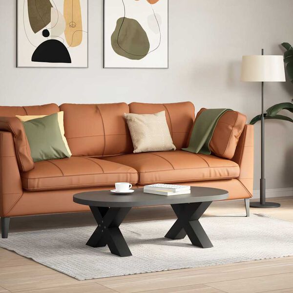 vidaXL kafijas galdiņa kājas, 2 gab., X-veida, melnas, 50x(30-31) cm, tērauds