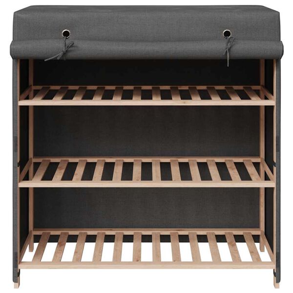 vidaXL apavu skapis ar pārsegu, pelēks, 79x40x80 cm, audums