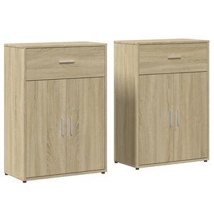 vidaXL kumodes 2 gab., ozolkoka krāsa, 60x30x84 cm, inženierijas koks
