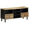 vidaXL TV skapītis melns 100x33,5x46 cm neapstrādāts mango masīvkoks