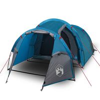 vidaXL kempinga telts 4 personām, zila, 360x135x105 cm, 185T, tafts