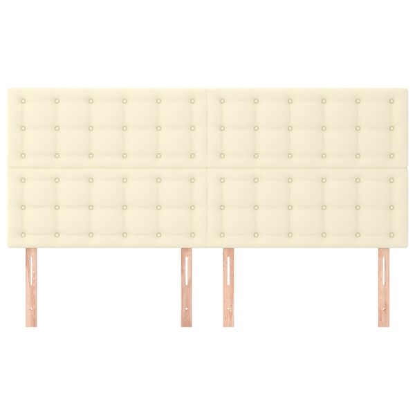 vidaXL galvgalis, krēmkrāsas, 160x5x118/128 cm, mākslīgā āda