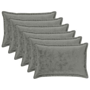 vidaXL Pledu spilvens 6 gab. HOUTEN Tum&scaron;i pelēka 30 x 50 cm Flanelis