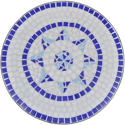 vidaXL 3-daļīgs bistro mēbeļu komplekts, keramikas flīzes, zils, balts