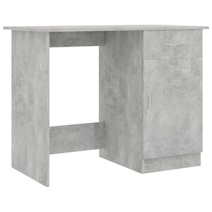 vidaXL rakstāmgalds, betona pelēks, 100x50x76 cm, inženierijas koks