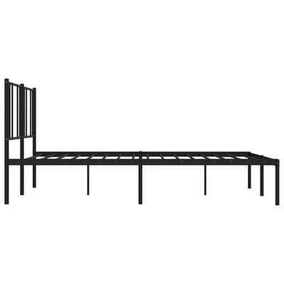 vidaXL gultas rāmis ar galvgali, melns metāls, 200x200 cm