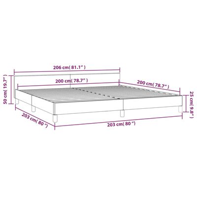 vidaXL gultas rāmis ar galvgali , brūns, 200x200 cm, mākslīgā āda