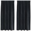 vidaXL Aptum&scaron;ojo&scaron;ie aizkari 2 pcs Melna 140 x 175 cm Samts