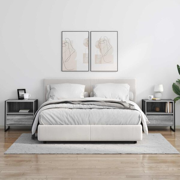 vidaXL Naktsgaldiņ&scaron; Pelēks Sonoma 50 x 39,5 x 50 cm Inženierijas koks