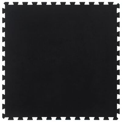 vidaXL grīdas flīze, gumija, melna, 12 mm, 100x100 cm