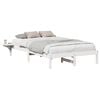 vidaXL Gultas rāmis Balts 135 x 190 cm Ciets priedes koks