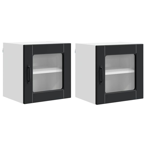 vidaXL Virtuves Skapis 2 pcs Melna 40 x 31 x 40 cm Inženierijas koks