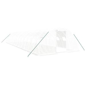 vidaXL siltumnīca ar tērauda rāmi, balta, 56 m&sup2;, 14x4x2 m