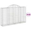 vidaXL arkveida gabiona grozi, 30gb., 200x30x120/140cm, cinkota dzelzs