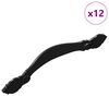 vidaXL Rokturi 12 pcs Melna 143 x 19,2 x 20 mm Cinka sakausējums
