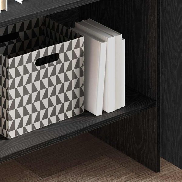 vidaXL Grāmatplaukts Melns ozolkoks 60 x 35 x 180 cm Inženierijas koks