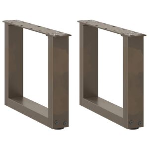 vidaXL kafijas galdiņa kājas, 2 gab., U-veida, dabīgs tērauds, 40x(30-31) cm