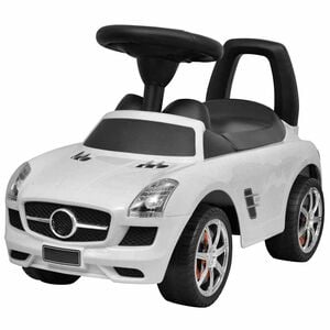vidaXL bērnu auto, stumjams ar kājām, balts
