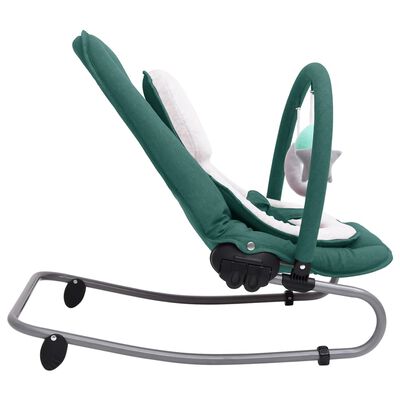 vidaXL bērnu šūpuļkrēsls, zaļš, tērauds