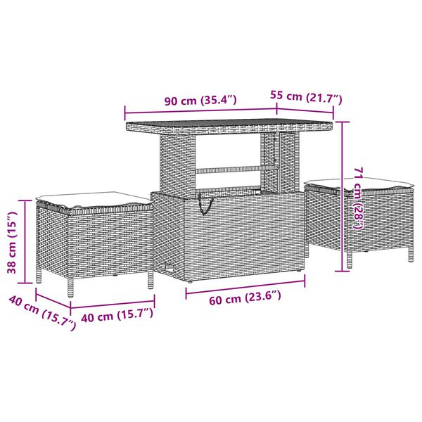 vidaXL Dārza dīvānu komplekts 12 pcs Melna poliratāns