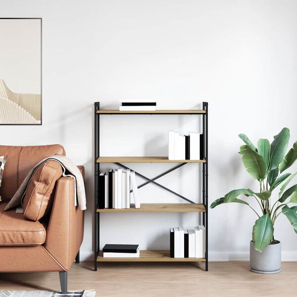 vidaXL Grāmatu plaukts Artisānā ozols 80 x 30 x 120 cm