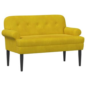 vidaXL Divvietīga mēbele ar pogu pūkām Dzeltena 120 x 66 x 78 cm Samts