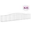 vidaXL arkveida gabiona grozi, 25 gb., 400x30x60/80 cm, cinkota dzelzs