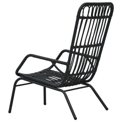 vidaXL dārza krēsls, PE rotangpalma, melns