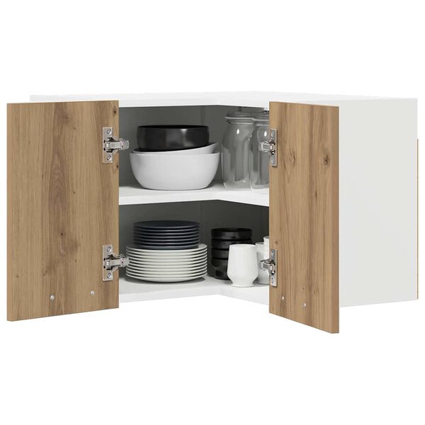 vidaXL Piekarams skapītis Amatnieka ozols un balts 57 x 57 x 40 cm