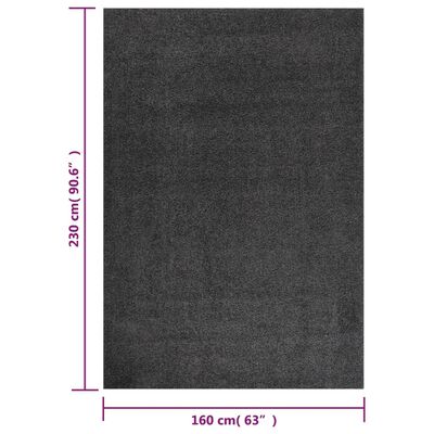 vidaXL paklājs, pinkains, antracītpelēks, 160x230 cm