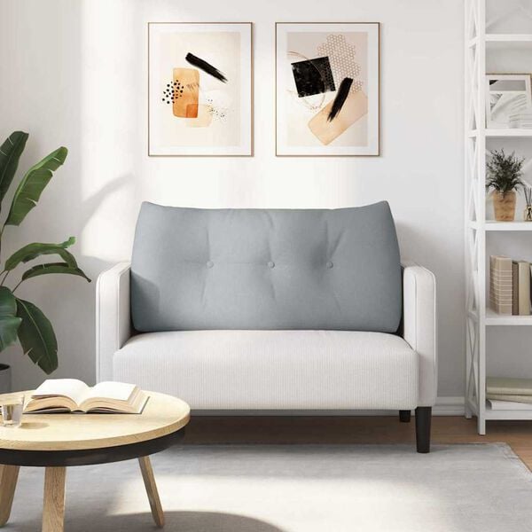 vidaXL Atpakaļ spilvens Gai&scaron;i pelēks 100 x 24 x 50 cm audums