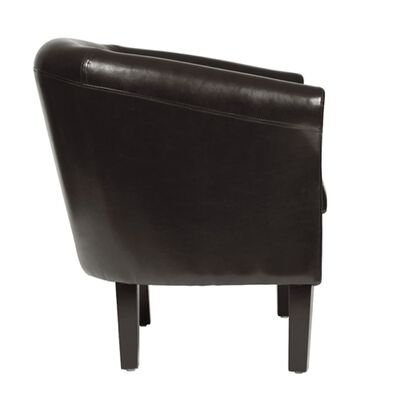 vidaXL klubkrēsls ar kāju soliņu, antīki brūna mākslīgā āda