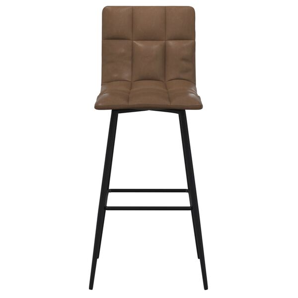 vidaXL bāra krēsli, 2 gab., tumši brūna mākslīgā āda